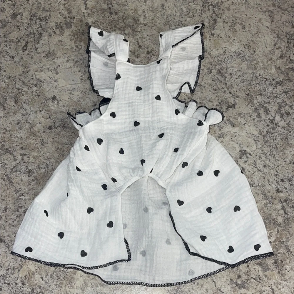 Heart Print Pet Dress with Bow